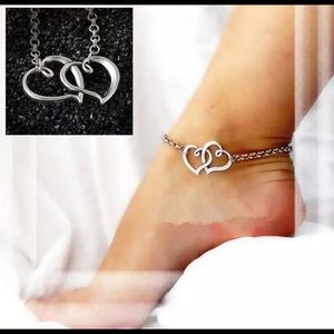 Double Heart Anklet